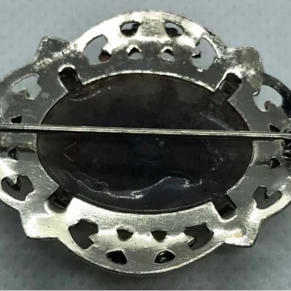 Silver, Vintage LS Peterson Co. Black Hills 12K Gold Leaf, Brown Agate Brooch - Picture 3 of 4